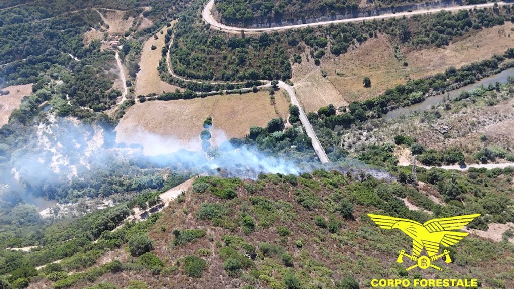 Vasto incendio a Escalaplano: due elicotteri sul posto