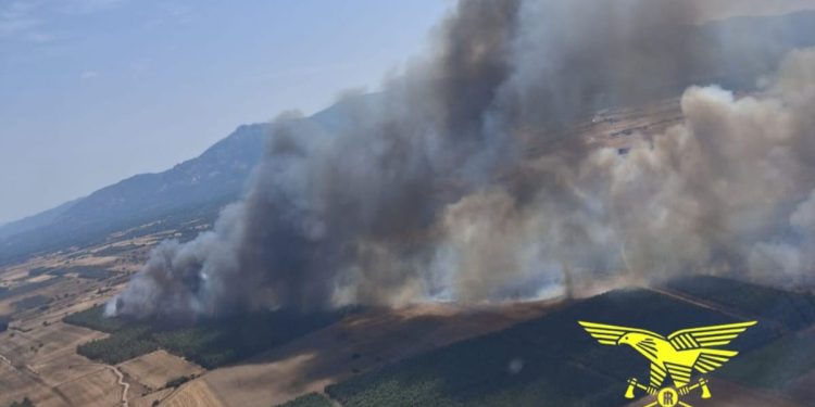 Inferno di fuoco in Sardegna, 7 vasti incendi nell’isola