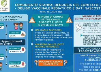 Obbligo vaccinale pediatrico e dati nascosti dallo Stato: la denuncia del Comitato di Scopo per la Tutela della Salute Pubblica (2CS)