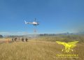 Fiamme a Dolianova, in azione l’elicottero della Forestale