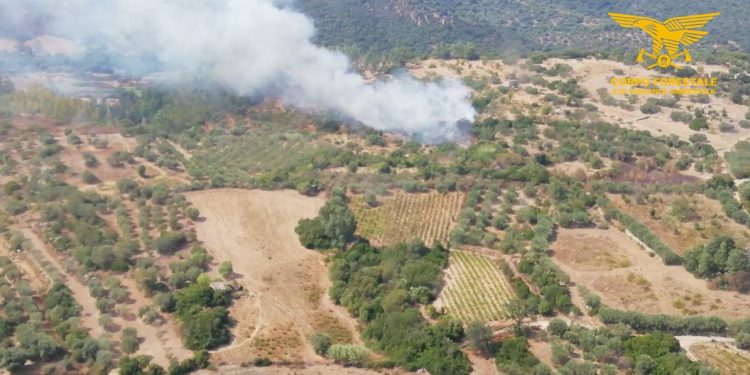 Fiamme a Villagrande Strisaili, sul posto anche un elicottero
