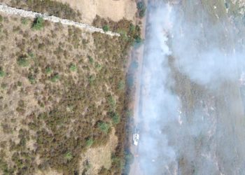 Fiamme a San Basilio, presente l’ elicottero della Forestale