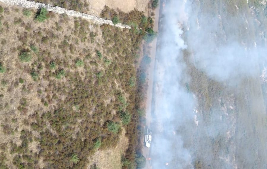 Fiamme a San Basilio, presente l’ elicottero della Forestale