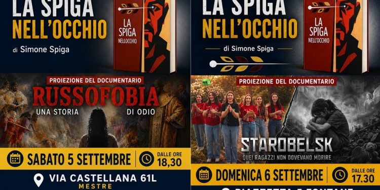 Tour in Veneto per Simone Spiga, presentazione del libro a Mestre e Schio: proiezione dei documentari Russia Today