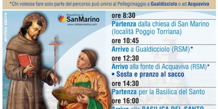 Il 29 agosto il “Pellegrinaggio sui passi di San Marino e San Francesco”