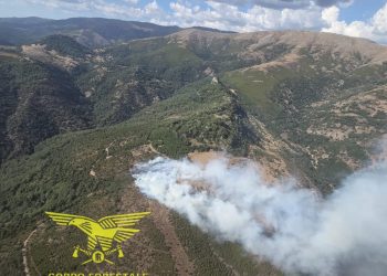 Vasto incendio a Desulo, tre elicotteri sul posto