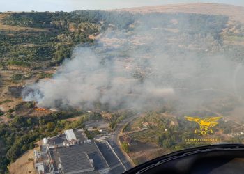 Incendio a Thiesi, sul posto l’elicottero della Forestale