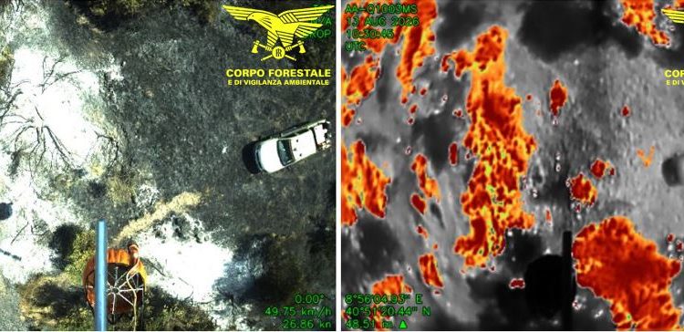 Fiamme a Bortigiadas, in azione un elicottero