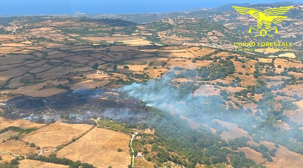 Fiamme a Osilo, due elicotteri in azione