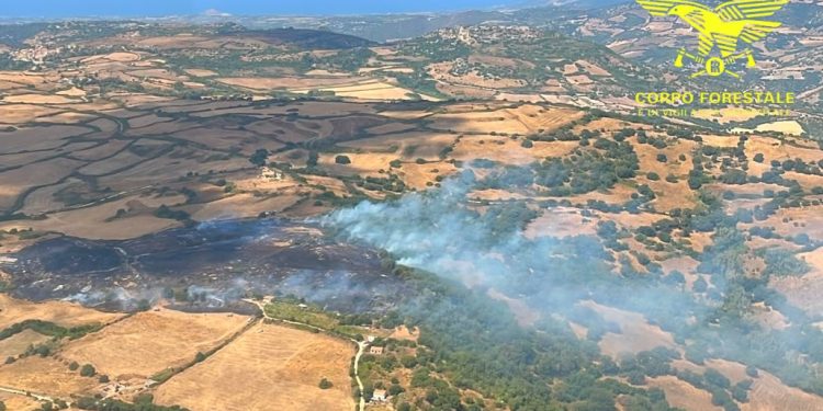 Fiamme a Osilo, due elicotteri in azione