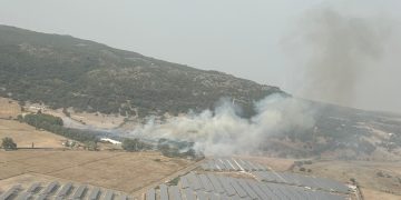 Vasto incendio a Giave, tre elicotteri in azione