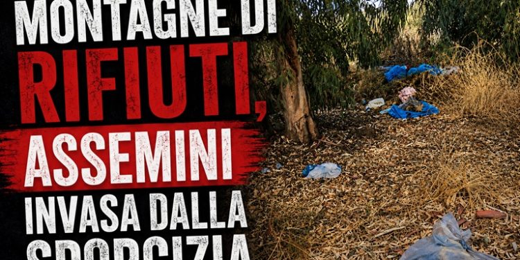Montagne di rifiuti, Assemini invasa dalla sporcizia