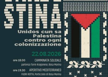 “Unidos cun sa Palestina contro ogni colonizzazione” manifestazione a Bosa Marina il 22 agosto