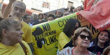 Il Comitato di difesa del territorio – No Tyrrhenian Link manifesta a Selargius