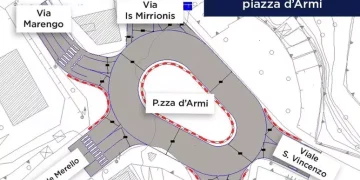 Nuova rotatoria sperimentale in piazza d’Armi a Cagliari