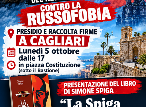 Cagliari, il Comitato Amicizia Sardegna Russia il 5 ottobre in piazza contro il riarmo e la russofobia