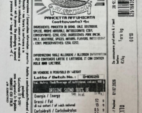 Richiamata pancetta affumicata
