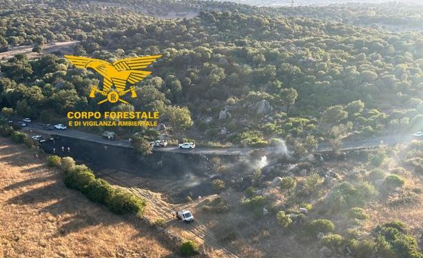 Fiamme a Bono, in azione l’elicottero della Forestale