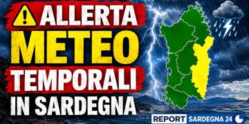 Allerta meteo per temporali in parte della Sardegna