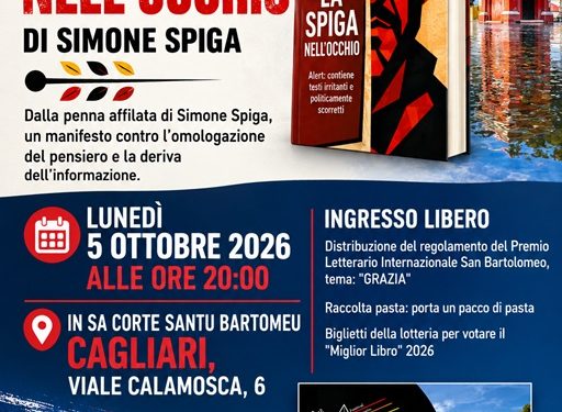 Cagliari, il 5 ottobre presentazione del libro del giornalista Simone Spiga “La Spiga nell’Occhio”