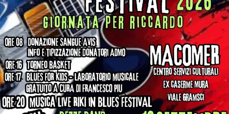 Riki in Blues, a Macomer una giornata di musica, sport e solidarietà nel ricordo di Riccardo Delrio