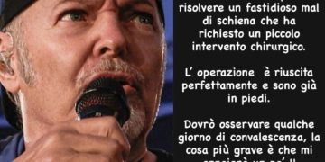 Vasco Rossi operato alla schiena, il rocker rassicura i fan: “Sono già in piedi ma mi annoio”