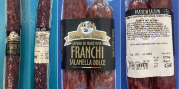 Richiamata salamella dolce per possibile presenza di un corpo estraneo