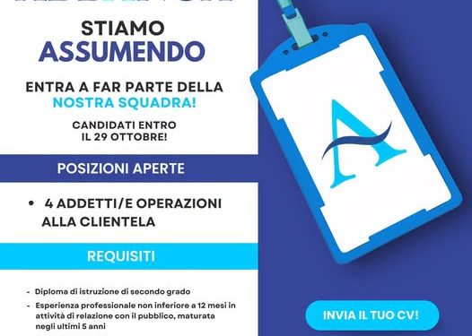Abbanoa assume 4 addetti/addette operazioni alla clientela